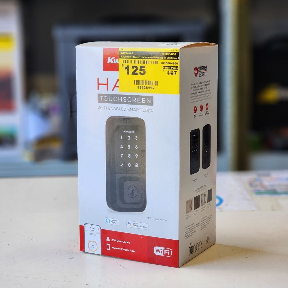 HALO Matte Black Touchscreen WiFi Keypad Electronic HALO Matte Black Touchscreen WiFi Keypad Electronic